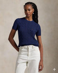 Polo cable knit T-shirt