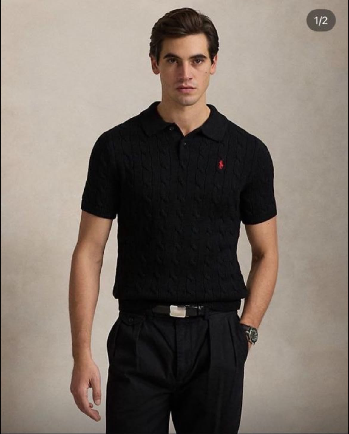 Polo Cable knit T-shirt